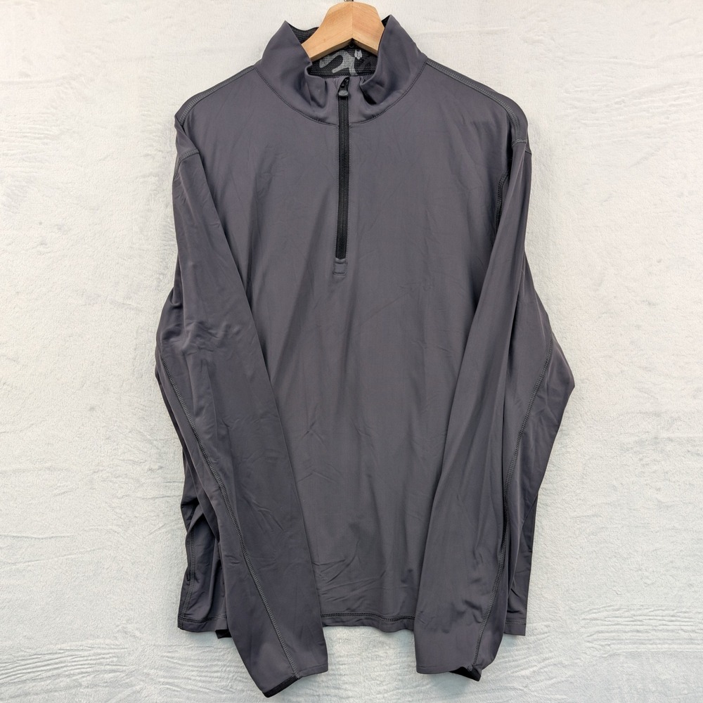Greyson Pullover Men's Large Gray Performance Golf Quarter Zip Sporty Techwear